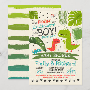 Baby shower Dinosaur Invitation Baby shower T-Rex