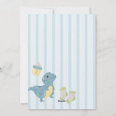 Baby shower Dinosaure Bleu Invitation (Dos)