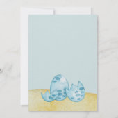 Baby shower Dinosaure Bleu Invitation (Dos)