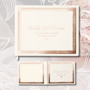 Baby shower d'ivoire Livre d'invité Real Foil Gues