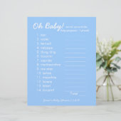 Baby shower DIY - Word Scramble Game - blauw (Staand voorkant)