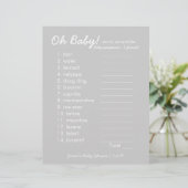 Baby shower DIY - Word Scramble Game - grijs (Staand voorkant)
