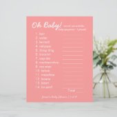 Baby shower DIY - Word Scramble Game - roze (Staand voorkant)