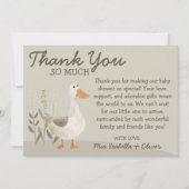 Baby shower d'oie d'aquarelle - Carte de remerciem (Devant)