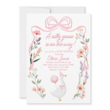 Baby shower d'oie Invitation Pink Girl Invitation