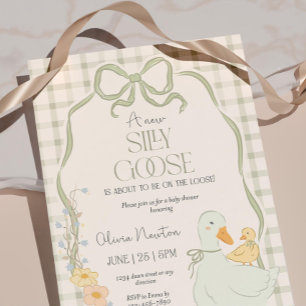 Baby shower d'oie sotte Invitation Mère Oie