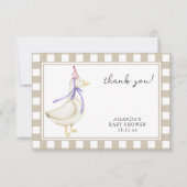 Baby shower d'oie stupide et gentil merci (Devant)