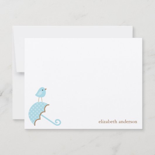 Baby shower d'oiseaux et parapluies Plat Merci Car (Devant)