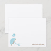 Baby shower d'oiseaux et parapluies Plat Merci Car (Devant / Derrière)