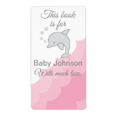Baby shower "Dolphin Pink" Bladzijde 8 Etiket (Voorkant)
