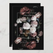 Baby shower Donk Black Moody Floral Kaart (Voorkant / Achterkant)