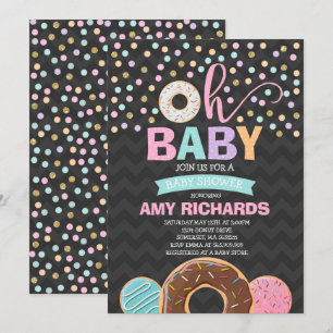 Baby shower Donut Invitation Donut Saupoudrer Douc