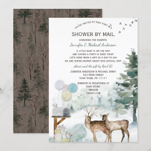 baby shower door Mail Gender Neutral Woodland Beer Kaart