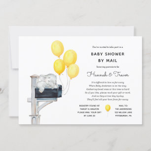 Baby shower door Mail Yellow Balloons Kaart