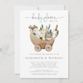 baby shower door postdieren Greenery Boho  Kaart (Voorkant)