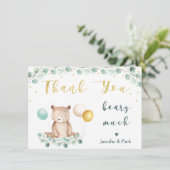Baby shower d'or de l'ours vert Merci (Debout devant)