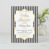Baby shower d'or noir Invitation genre neutre (Debout devant)