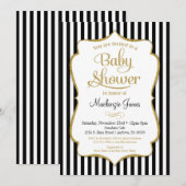 Baby shower d'or noir Invitation genre neutre (Devant / Derrière)