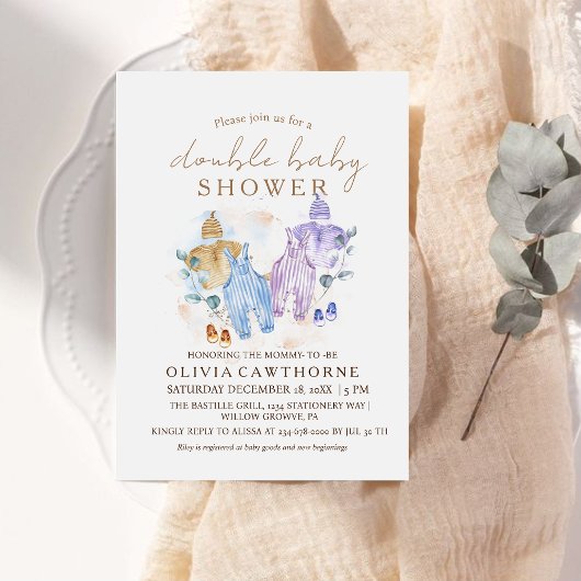 Baby shower double Invitation mignon Baby shower m