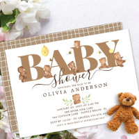 Baby shower d'ours au miel mignon Invitation