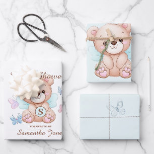 Baby shower d'ours mou Papier d'enveloppement pers
