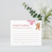 Baby shower d'ours rose Teddy Carte de tradition f (Debout devant)