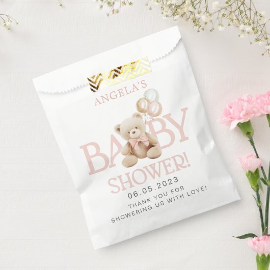 Baby shower d'ours rose Teddy Favoriser les sacs (Scellé)