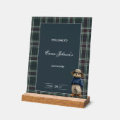 Baby shower d'ours rustique Tartan (Angle)