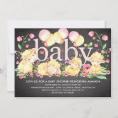 Baby shower doux petit agneau invitation (Devant)
