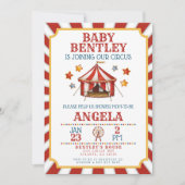 Baby shower du Carnaval de cirque Invitation (Devant)