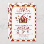 Baby shower du Carnaval de cirque Invitation (Devant / Derrière)