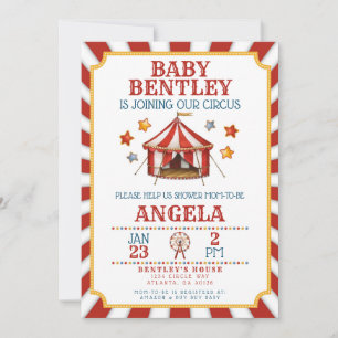 Baby shower du Carnaval de cirque Invitation