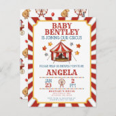 Baby shower du Carnaval de cirque Invitation (Devant / Derrière)
