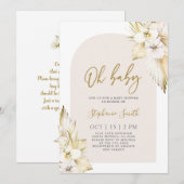 Baby shower du désert de Bohême Invitation fille (Devant / Derrière)