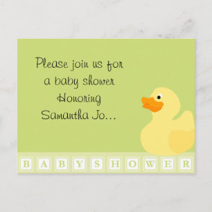 Baby shower Duck Uitnodiging Briefkaart