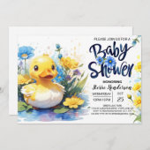 Baby shower Duckling Vijveruitnodiging Kaart (Voorkant / Achterkant)