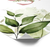 Baby shower Dusty Rose rose verdure Affiche de bie (Coin)