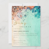 BABY SHOWER EAU COULEUR SABLE DE PLAGE INVITATION (Devant)