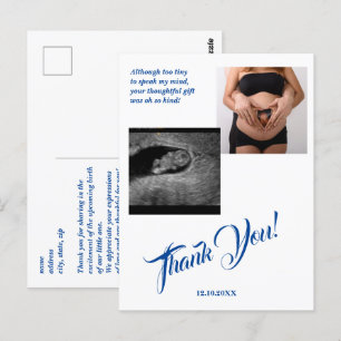 Baby shower echo meisje roze dank u. briefkaart