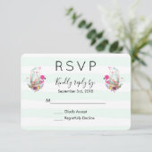 Baby shower Egg Nesting w/Flamingo & Bunny RSVP (Staand voorkant)