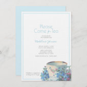  BABY SHOWER elegant blauw Kaart (Voorkant / Achterkant)