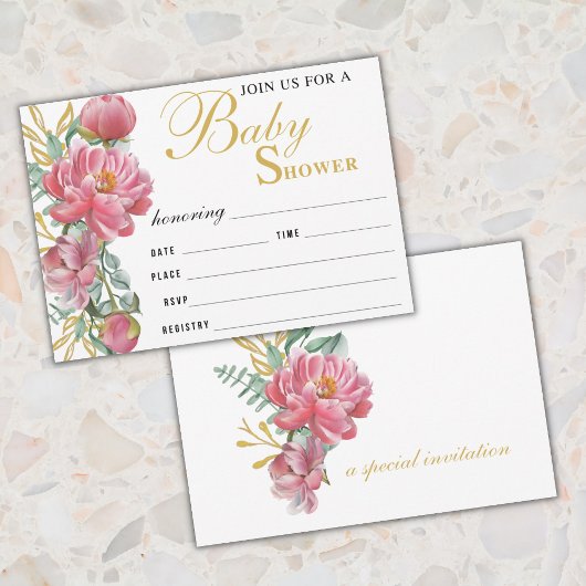 Baby shower Élégant Rempli Dans Invitation