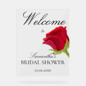 Baby Shower Élégant Rose Rouge de Mariage (Recto)