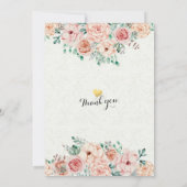 Baby shower Elegant Waterverf Floral Gold Script Kaart (Achterkant)