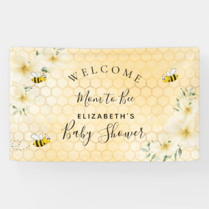 Baby shower elegante floralen honingraatmam voor b spandoek