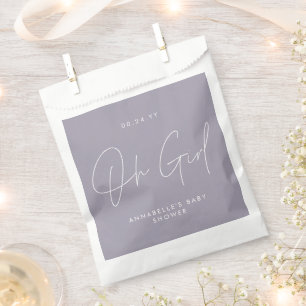 Baby shower Elegante paarse lila gast Bedankzakje