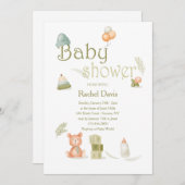 Baby shower Elementen in de Waterverf Kaart (Voorkant / Achterkant)