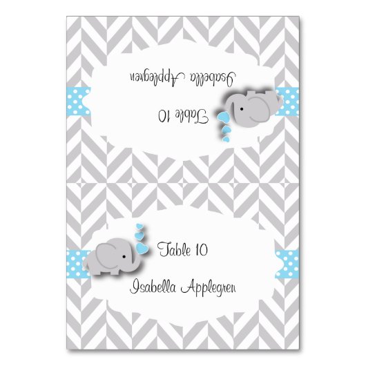 Baby shower éléphant bleu et gris | Cartes (Par défaut)