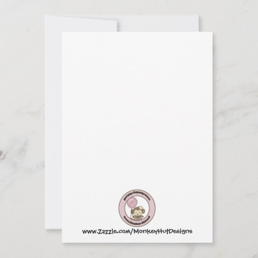 Baby shower ÉLÉPHANT Invitation dans la MCJ d'orch (Dos)