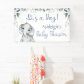Baby shower Elephant ITS A BOY Botanical Blue Spandoek (Insitu)